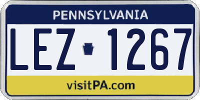 PA license plate LEZ1267
