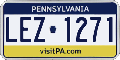 PA license plate LEZ1271