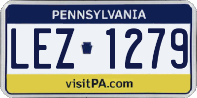 PA license plate LEZ1279