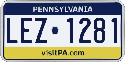 PA license plate LEZ1281