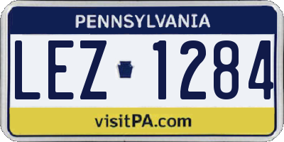 PA license plate LEZ1284