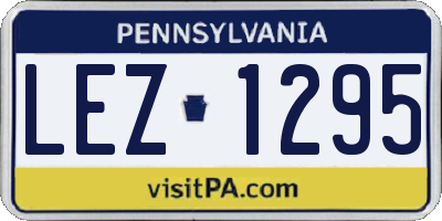 PA license plate LEZ1295