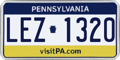 PA license plate LEZ1320
