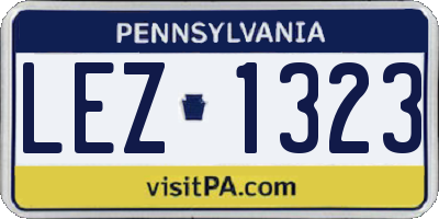 PA license plate LEZ1323