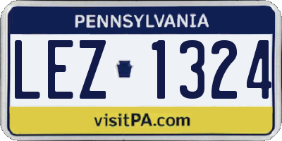 PA license plate LEZ1324