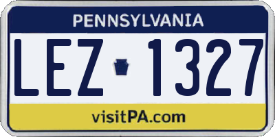 PA license plate LEZ1327