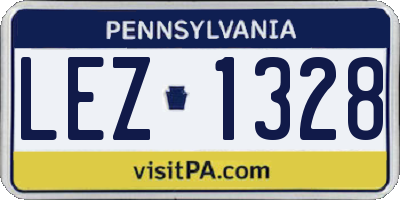 PA license plate LEZ1328