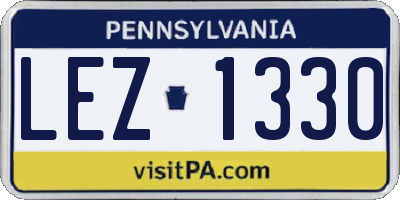 PA license plate LEZ1330