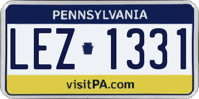 PA license plate LEZ1331