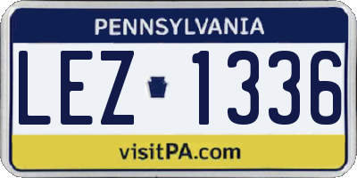 PA license plate LEZ1336