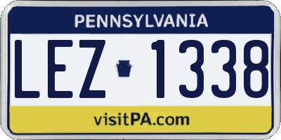 PA license plate LEZ1338