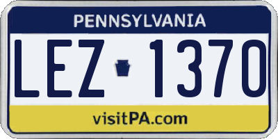 PA license plate LEZ1370