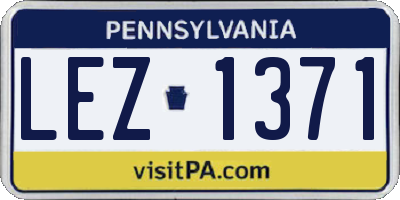 PA license plate LEZ1371