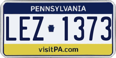 PA license plate LEZ1373