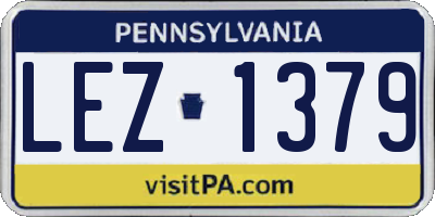 PA license plate LEZ1379