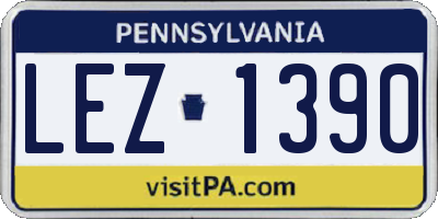 PA license plate LEZ1390