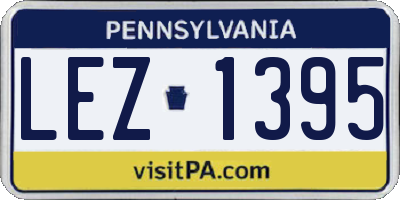 PA license plate LEZ1395