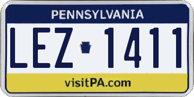 PA license plate LEZ1411