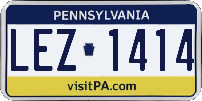 PA license plate LEZ1414