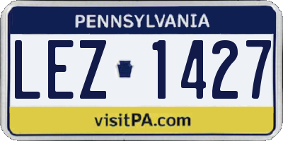 PA license plate LEZ1427