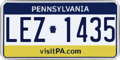 PA license plate LEZ1435