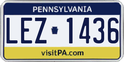 PA license plate LEZ1436