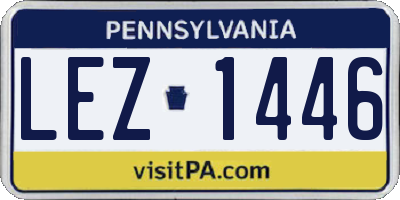 PA license plate LEZ1446