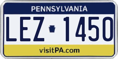 PA license plate LEZ1450