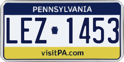 PA license plate LEZ1453