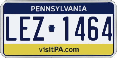 PA license plate LEZ1464