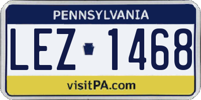 PA license plate LEZ1468
