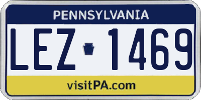 PA license plate LEZ1469
