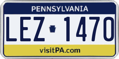 PA license plate LEZ1470