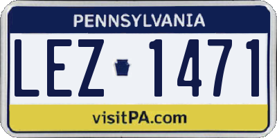 PA license plate LEZ1471