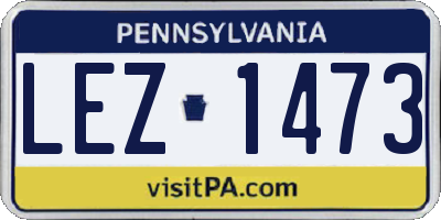 PA license plate LEZ1473