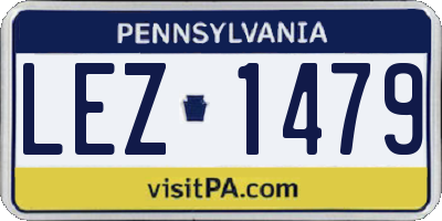 PA license plate LEZ1479