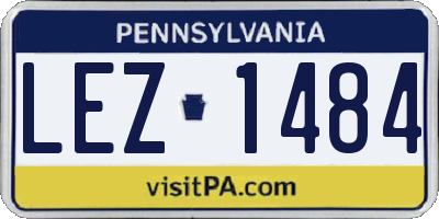 PA license plate LEZ1484