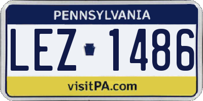 PA license plate LEZ1486