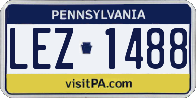 PA license plate LEZ1488