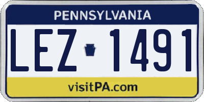 PA license plate LEZ1491