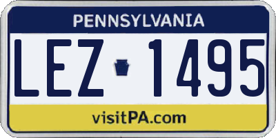 PA license plate LEZ1495