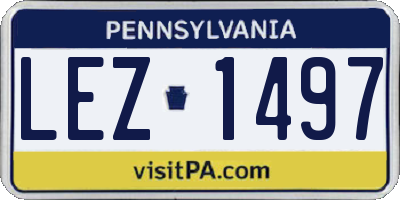 PA license plate LEZ1497