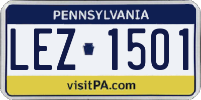 PA license plate LEZ1501