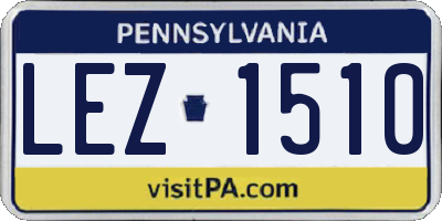 PA license plate LEZ1510