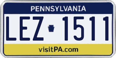 PA license plate LEZ1511