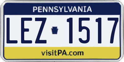 PA license plate LEZ1517