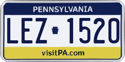PA license plate LEZ1520