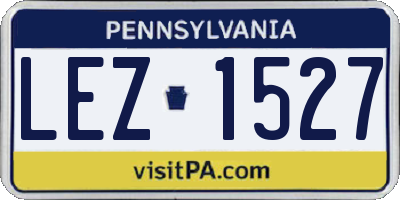 PA license plate LEZ1527