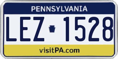 PA license plate LEZ1528