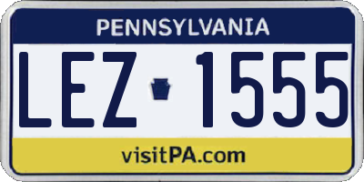 PA license plate LEZ1555